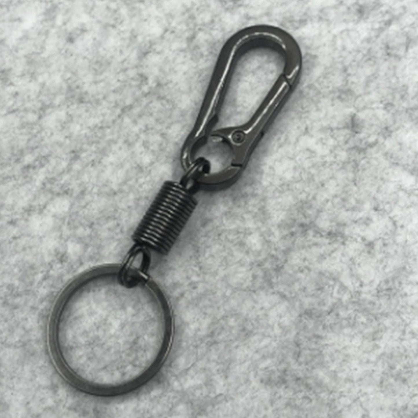 4x Sturdy Carabiner Key Chain Key Ring Polished Key Chain, Black