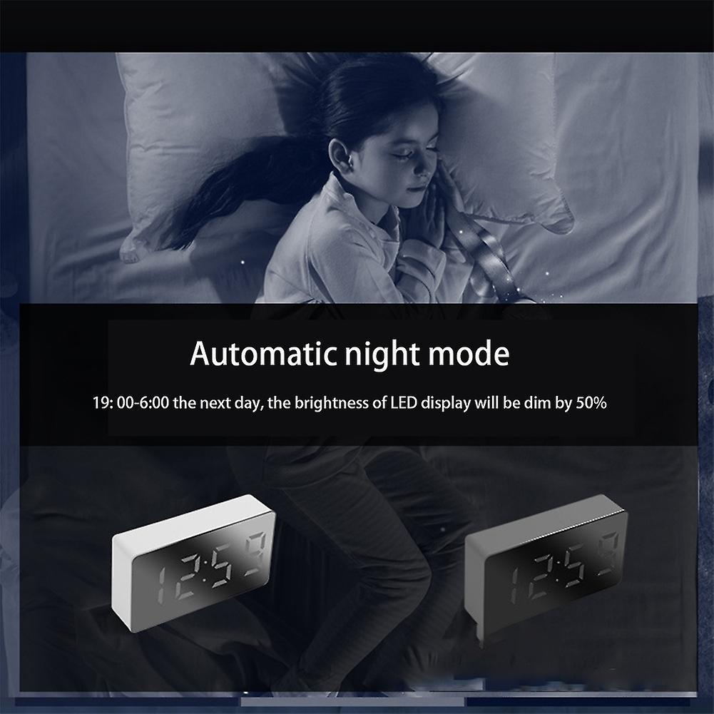 Led Digital Alarm Time Night Lcd,desktop Usb 5v/no Battery Home Decor