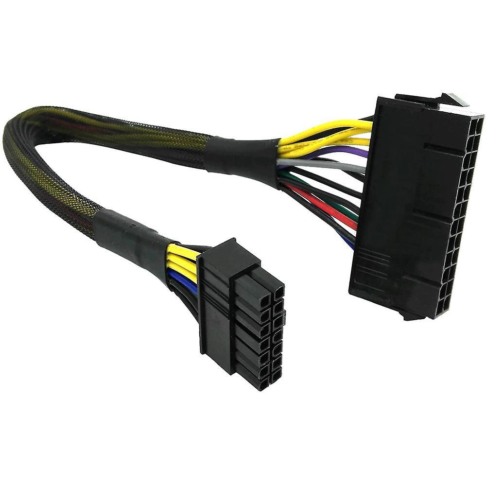 24 Pin to 14 Pin Atx Psu Main Power Adapter Braided Sleeved Cable