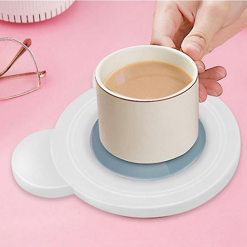 Usb Electric Heating Plate Hot Coaster,for Office Home,white