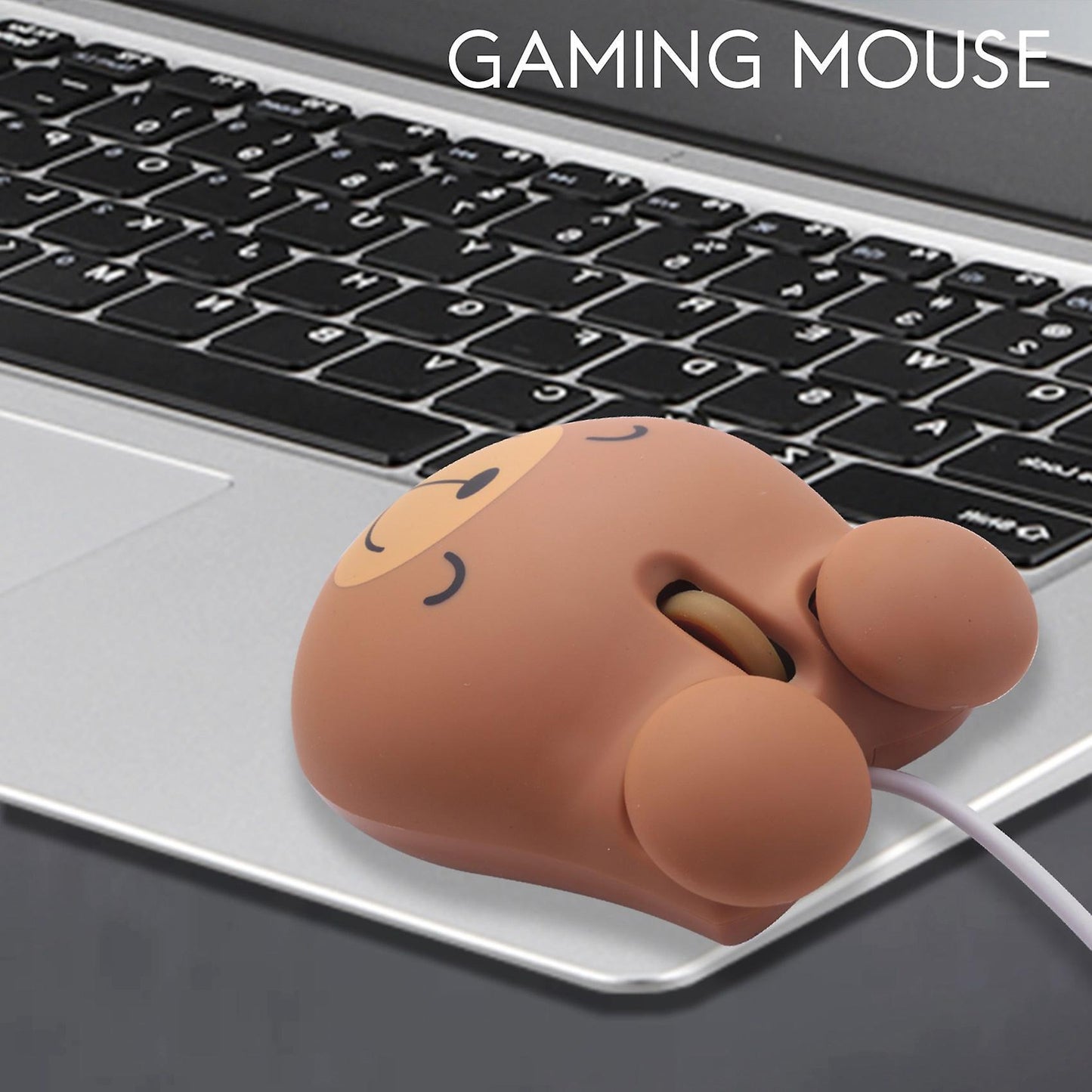 1000 Dpi Wired Optical Gaming Mouse Cute Bear Animal Brown Plastic