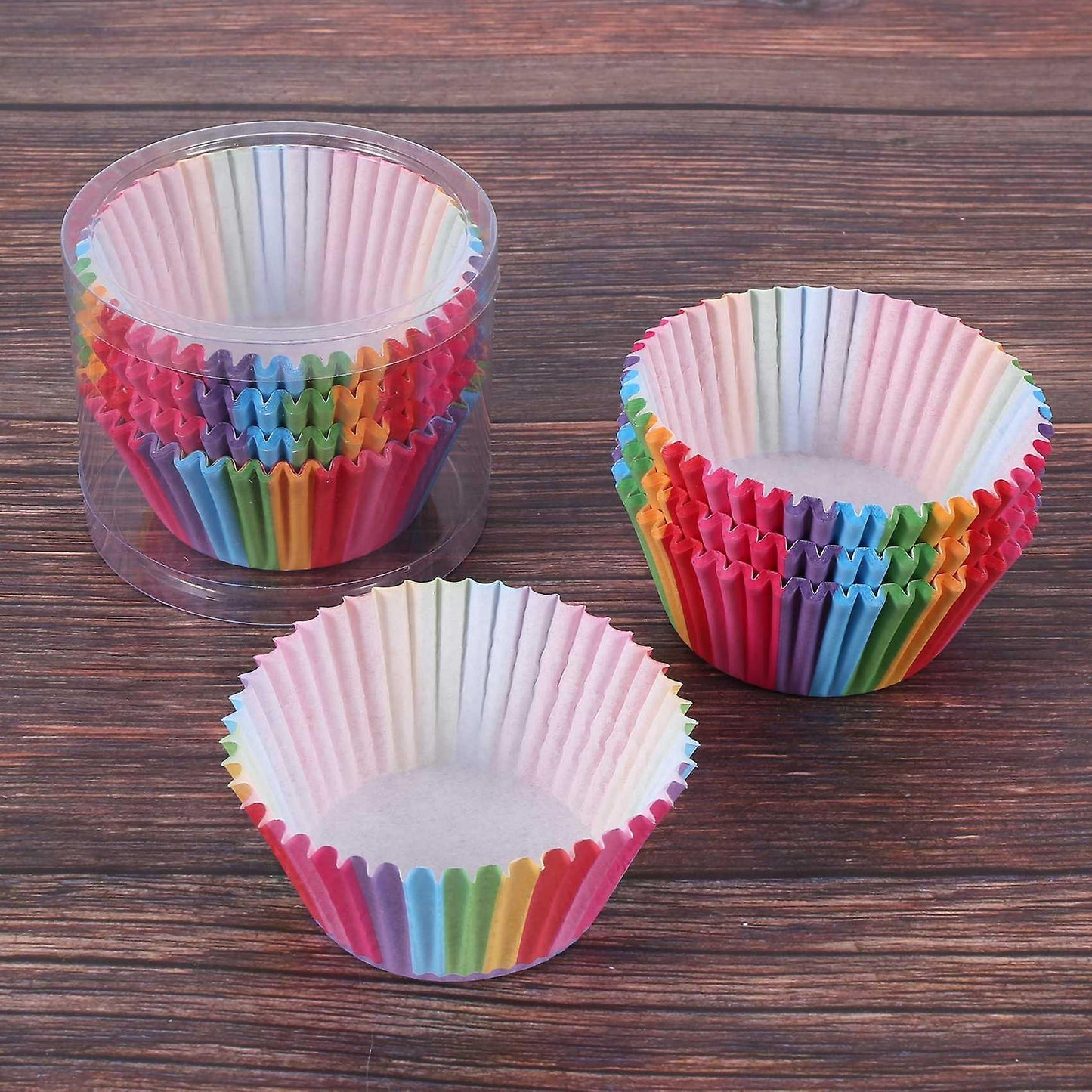 600pcs Cake Paper Cases Rainbow for Dessert Wedding Party Birthday