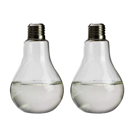 2x Transparent Glass Bulb Shape Table Vase for Plants Home Decoration