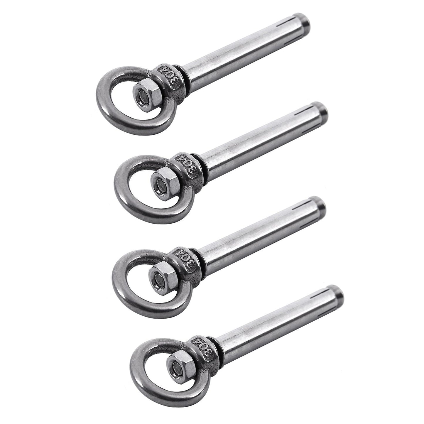 4pcs Stainless Steel Raw Style Shield Anchor Eye Bolts M6 X 82mm