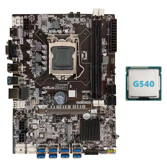 B75 Btc Mining Motherboard+g540 Cpu Lga1155 8xpcie Usb Adapter