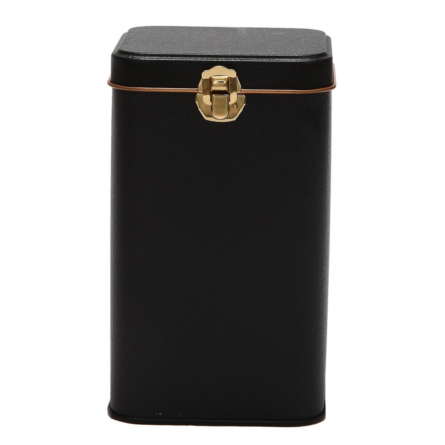 Metal Tea Cans High-grade Lock Tinplate Storage Box Tin Can Black