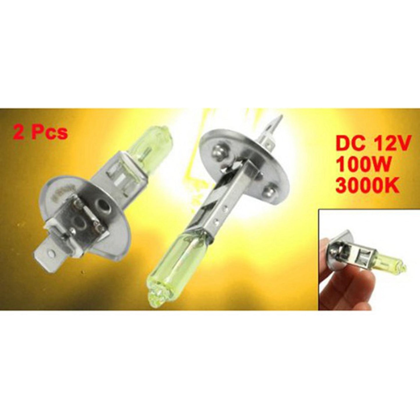 4 Pcs Dc 12v 100w H1 3000k Super Yellow Led Car Fog Light Bulb Lamp
