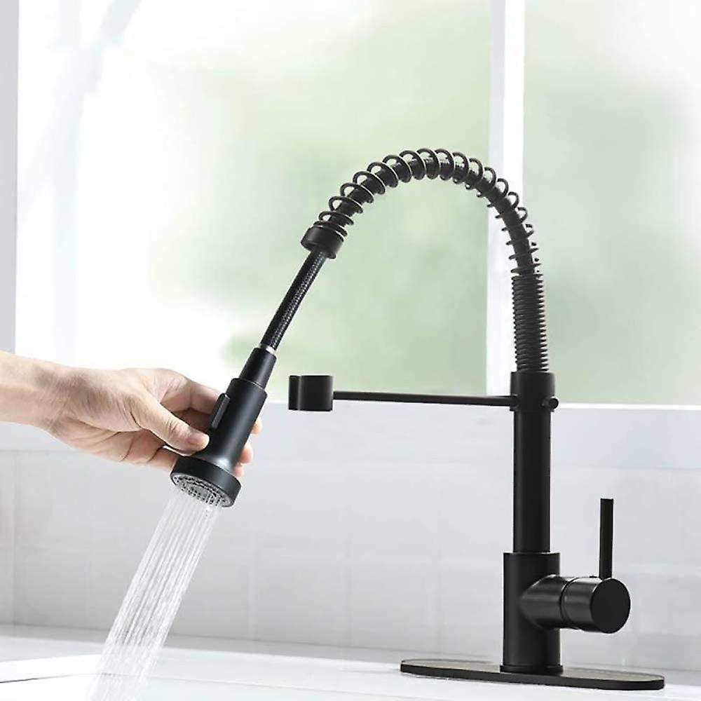 Modern Kitchen Faucet Pull-down Sprayer Kitchen Sink Faucet, Black