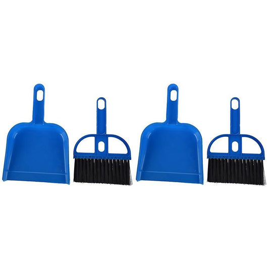 2x Desktop Keyboard Clean Mini Brush Dust Pan Set Blk Blue