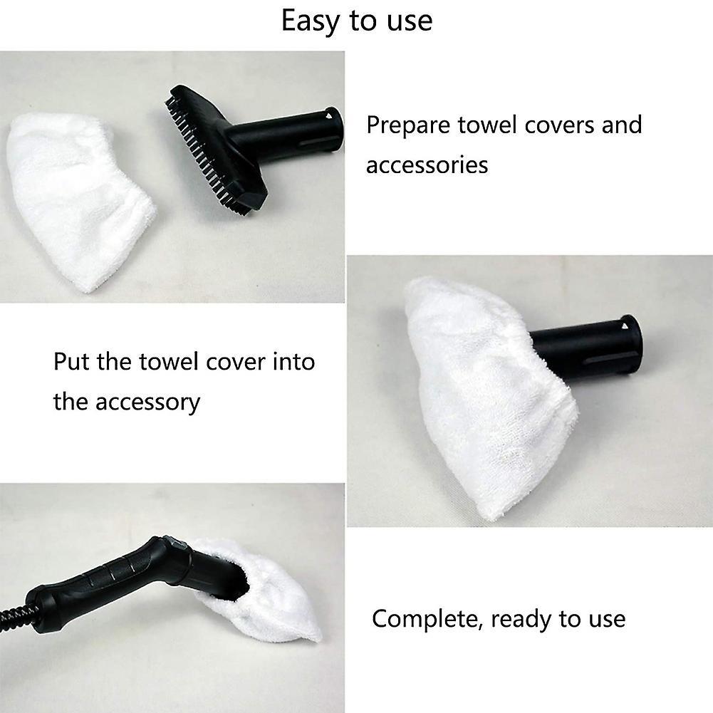 4 Pcs Microfiber Cover Set for Hand Nozzle Karcher Steam Cleaner