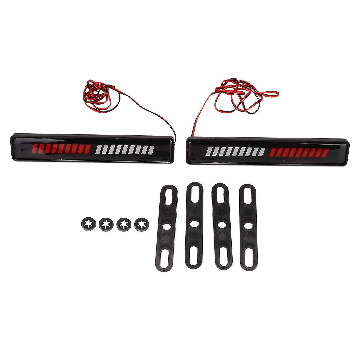 Pair Red + White Light Front Bumper Grilles Lights for Bmw Ford