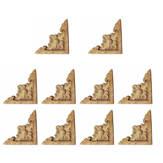 10pcs Carved Unpainted Wood Furniture Window Corner Wood Applique