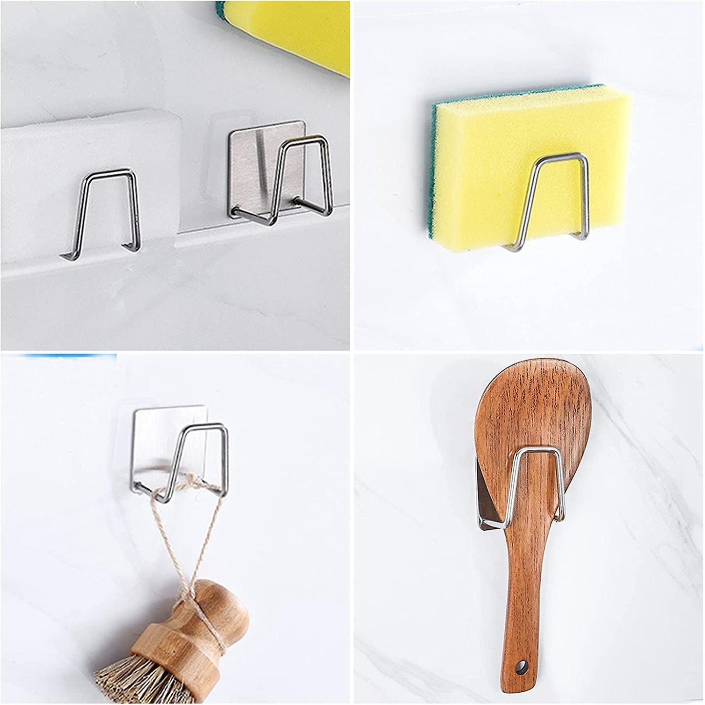 6pcs Sponge Holder Self-adhesive Sponge Holder No Drill Kitchen C