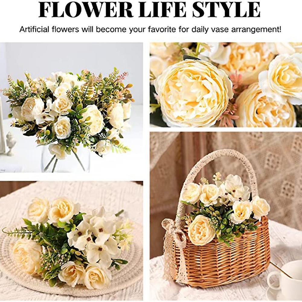 Artificial Flowers,wedding Bouquets for Party Home Decor (champagne)