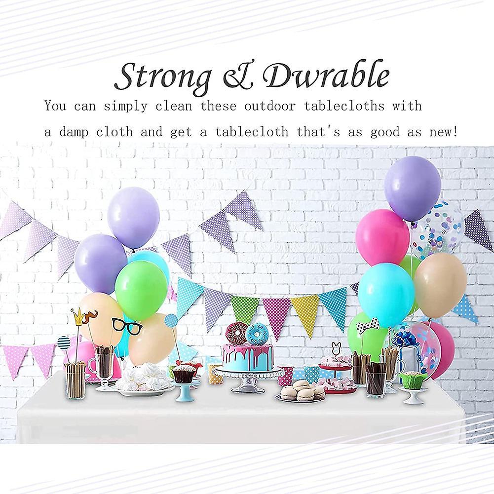 5pcs Disposable Tablecloth ,137x274cm for Picnic,baby Shower,white