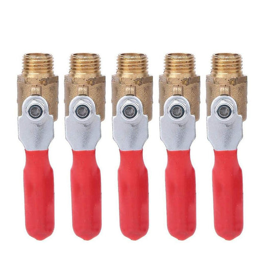 5 Ball Valves, G1/4 Double External Thread Air Compressor Ball Valve