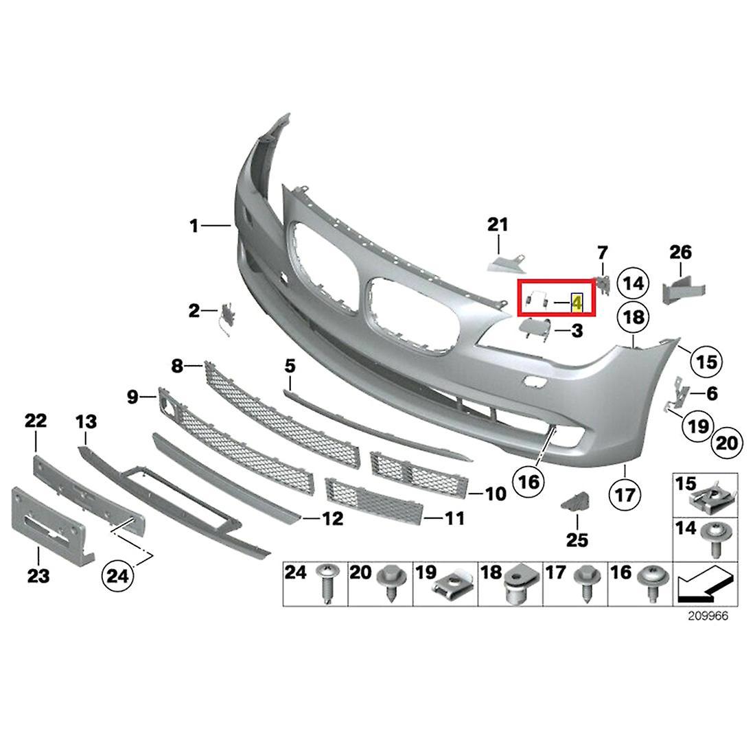 Front Bumper Headlight Washer Lever Spring 51117202885