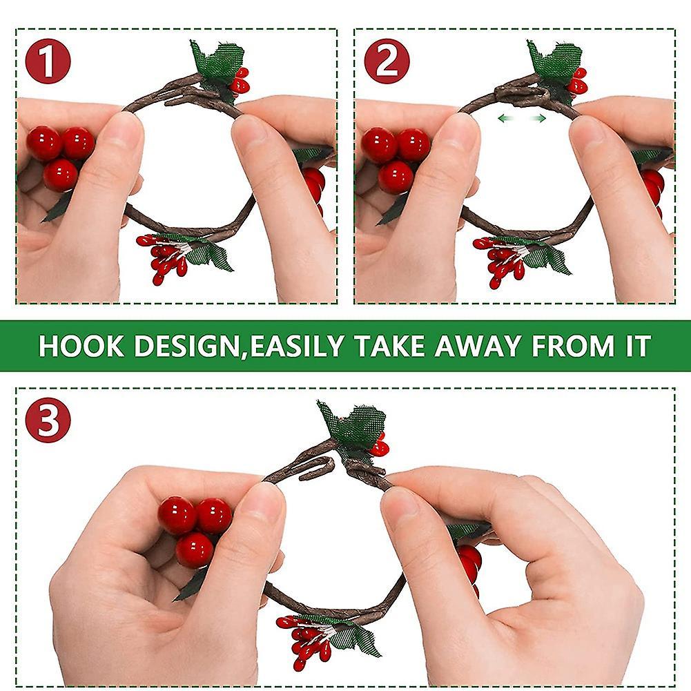 Napkin Rings,red Berry Table Decorations for Christmas Birthday Party