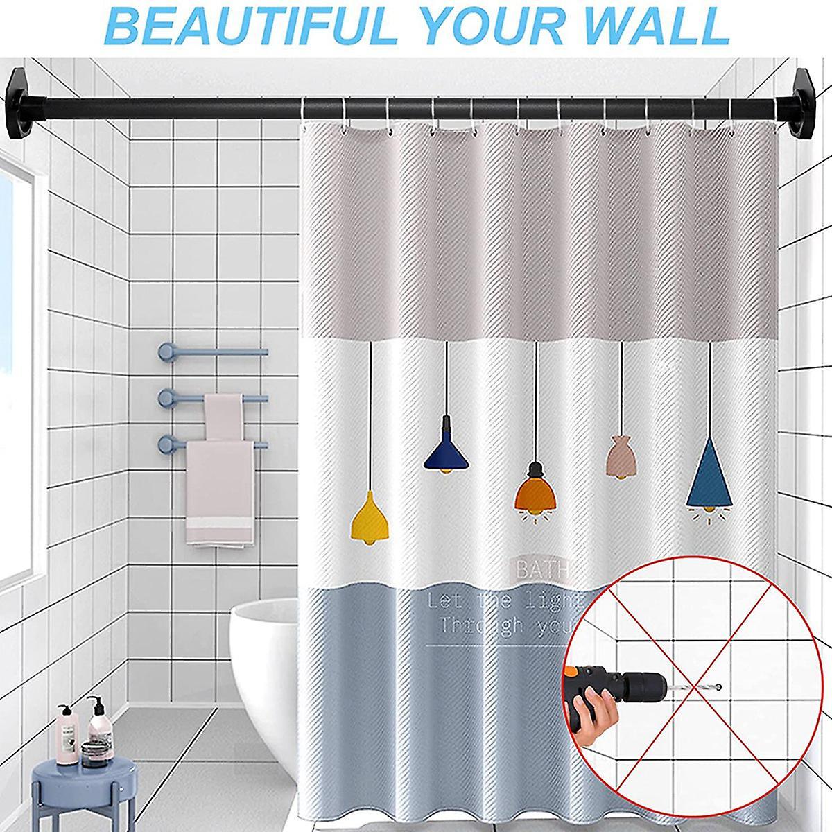 Matte Curtain Rod Wall Mount Bracket Advanced Sticky Shower Rod