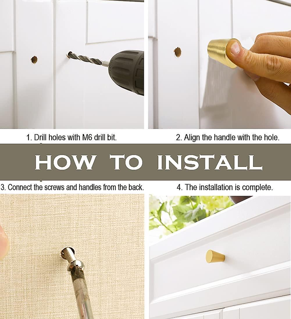 10 Pack Cabinet Knobs, Drawer Knobs with Screws for Dresser Drawers