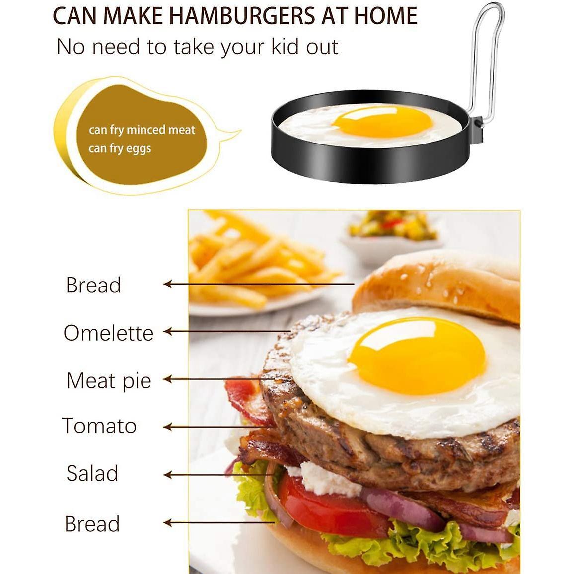 Pack Of 6 Fried Egg Mould Stainless Steel Egg Ring Pancake Mould