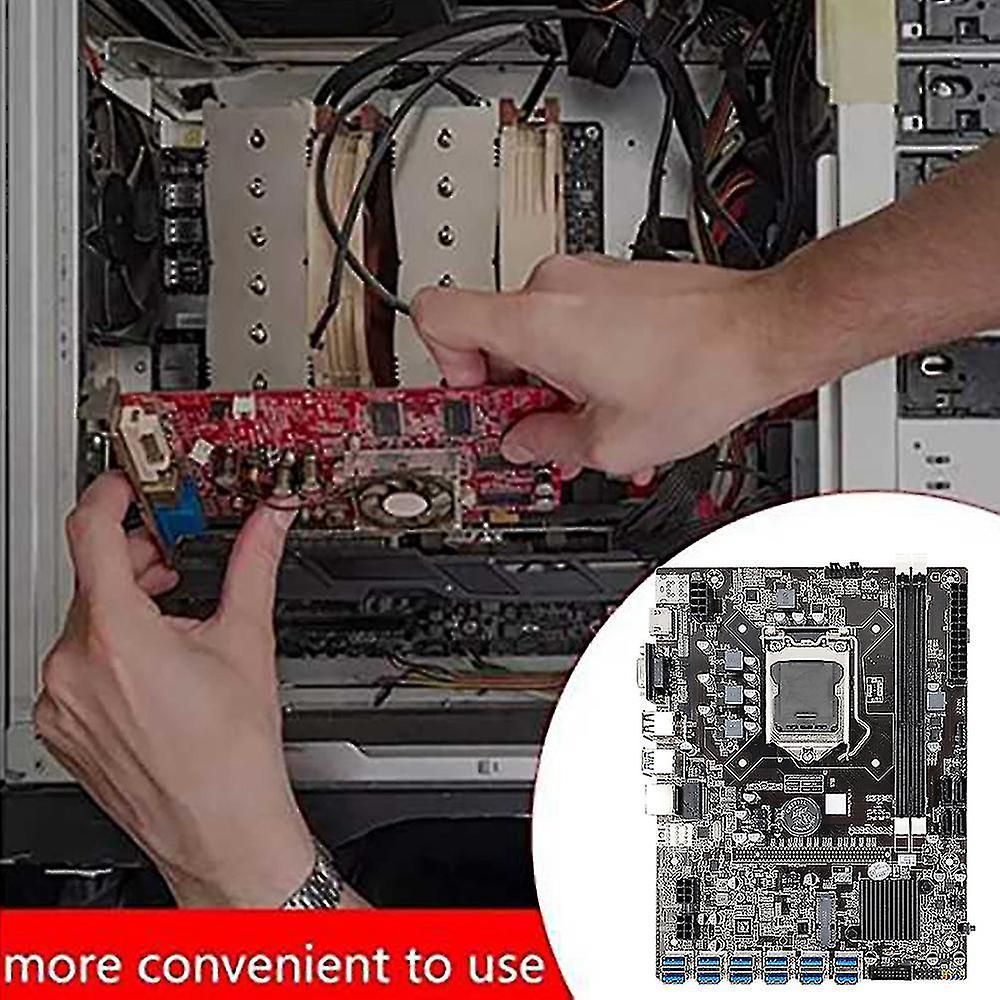 B75 Btc Mining Motherboard with Switch Cable+sata Cable Ddr3 Ram