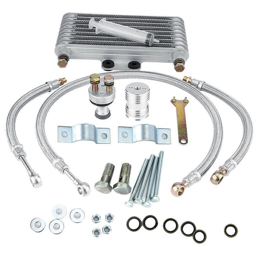 Oil Cooler Radiator Kit 125ml Aluminum Silver for Honda Cb Cg Engine