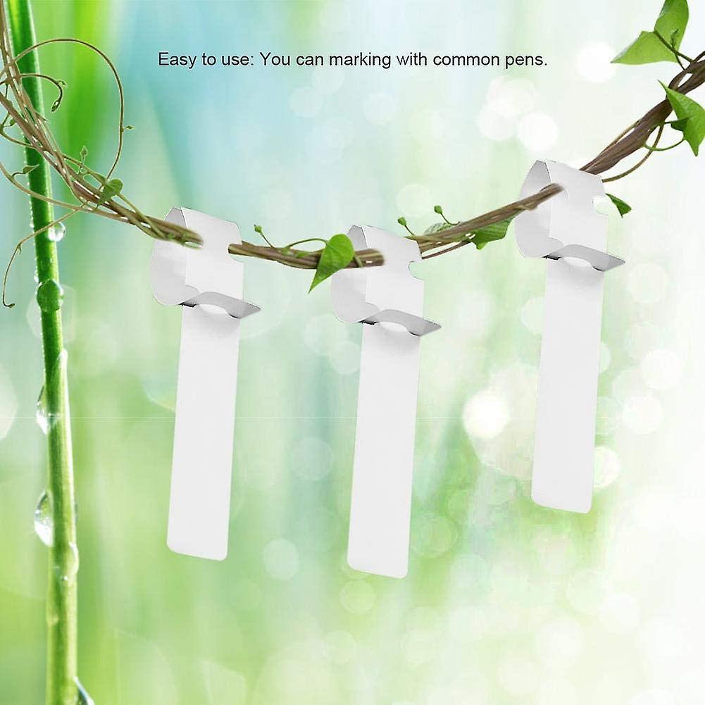 100 Plastic Plant Hanging Tree Tags Wrapping Nursery Tag (white)