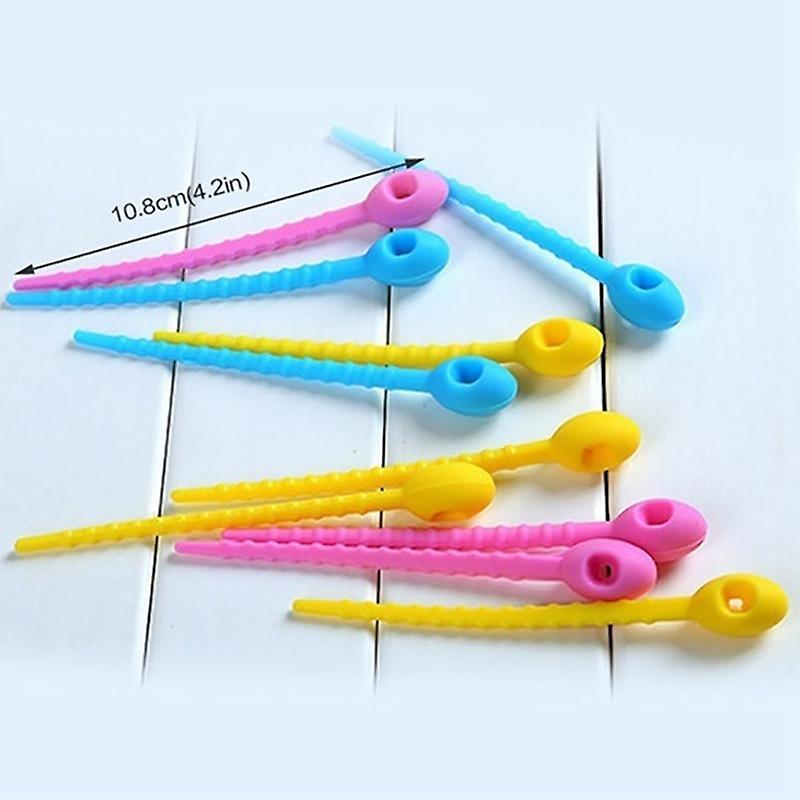 10pcs Food Grade Silicone Bag Ties Cable Management Zip Tie