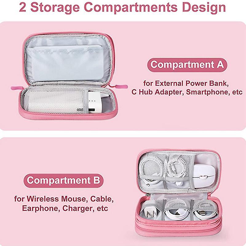 Electronics Accessories Organizer Pouch Bag, Designed for Girls(pink)