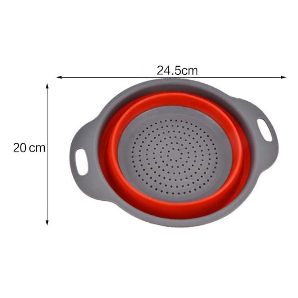 Red Collapsible Kitchen Colander Silicone Strainer Dishwasher