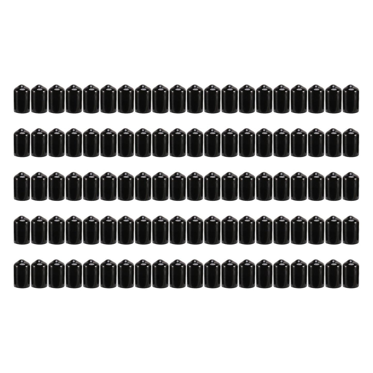 100pcs Rubber End Caps 9.5mm Id Pvc Round Tube Bolt Cap Cover Black