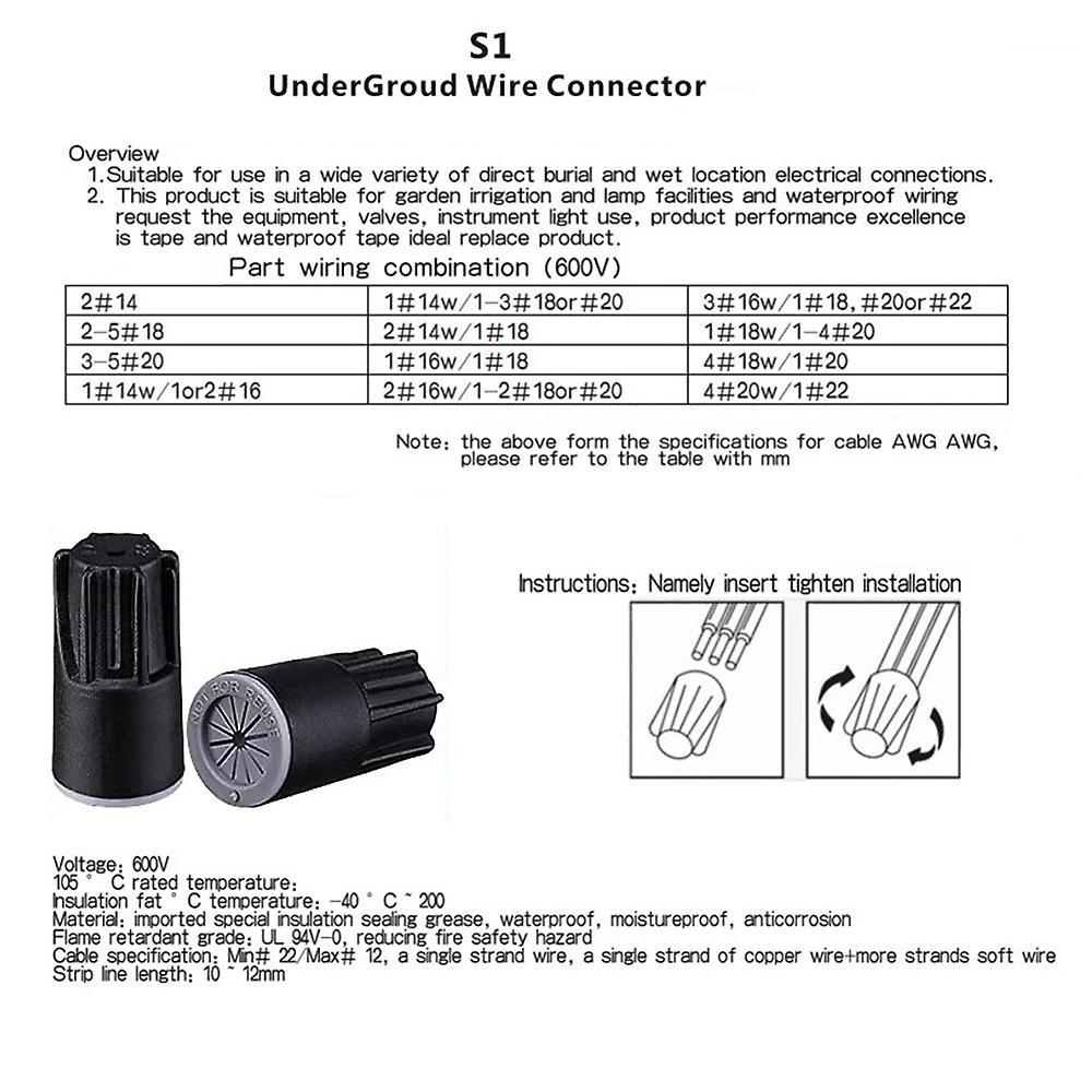 Waterproof Wire Connectors, Grease Cap Outdoor Electrical(20pack)