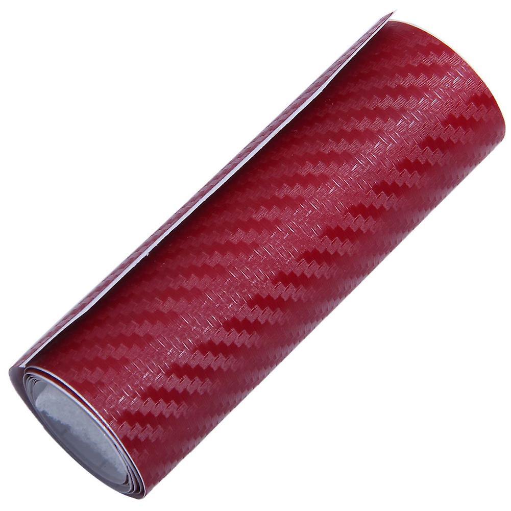 10cm X 152cm Super 5d Carbon Fiber Car Vinyl Film Red