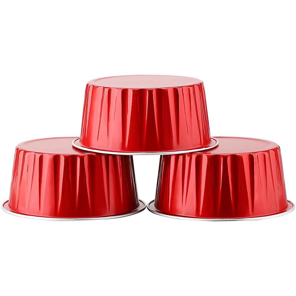Dessert Cups, Aluminum Foil Mini Cupcake Liners, Muffin Liners, Red