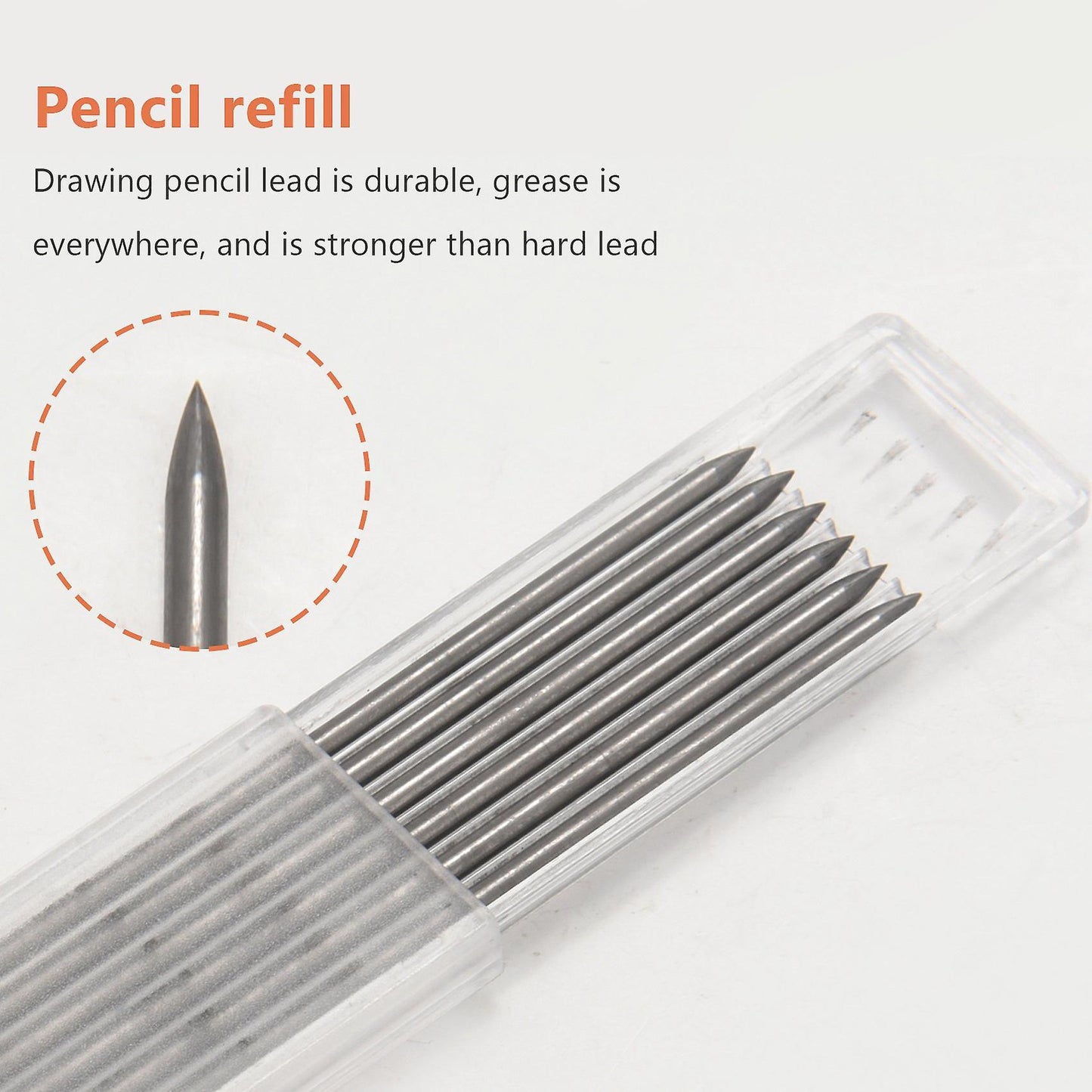 Carpenter Pencil Set with 7 Refill Leads, Built-in Sharpener,pencil E
