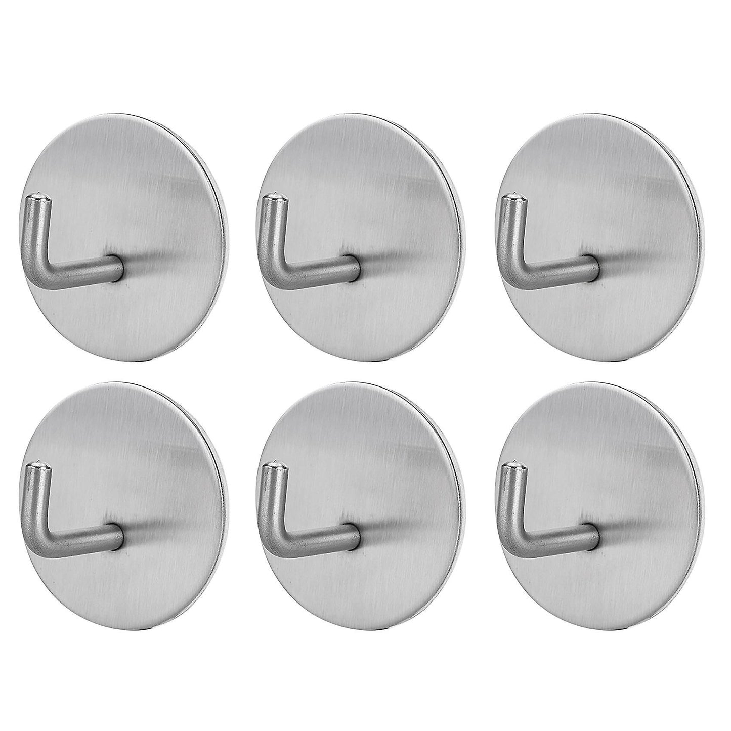 6pc Self-adhesive Towel Hooks Stainless Steel Hooks for Home, Kitchen