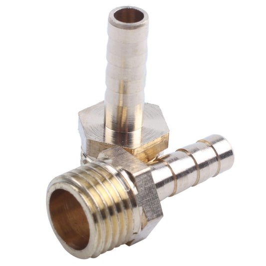 9 Pcs Brass 6mm Fuel Gas Hose Barb 1/4 Inch Male Thread Coupling Gold