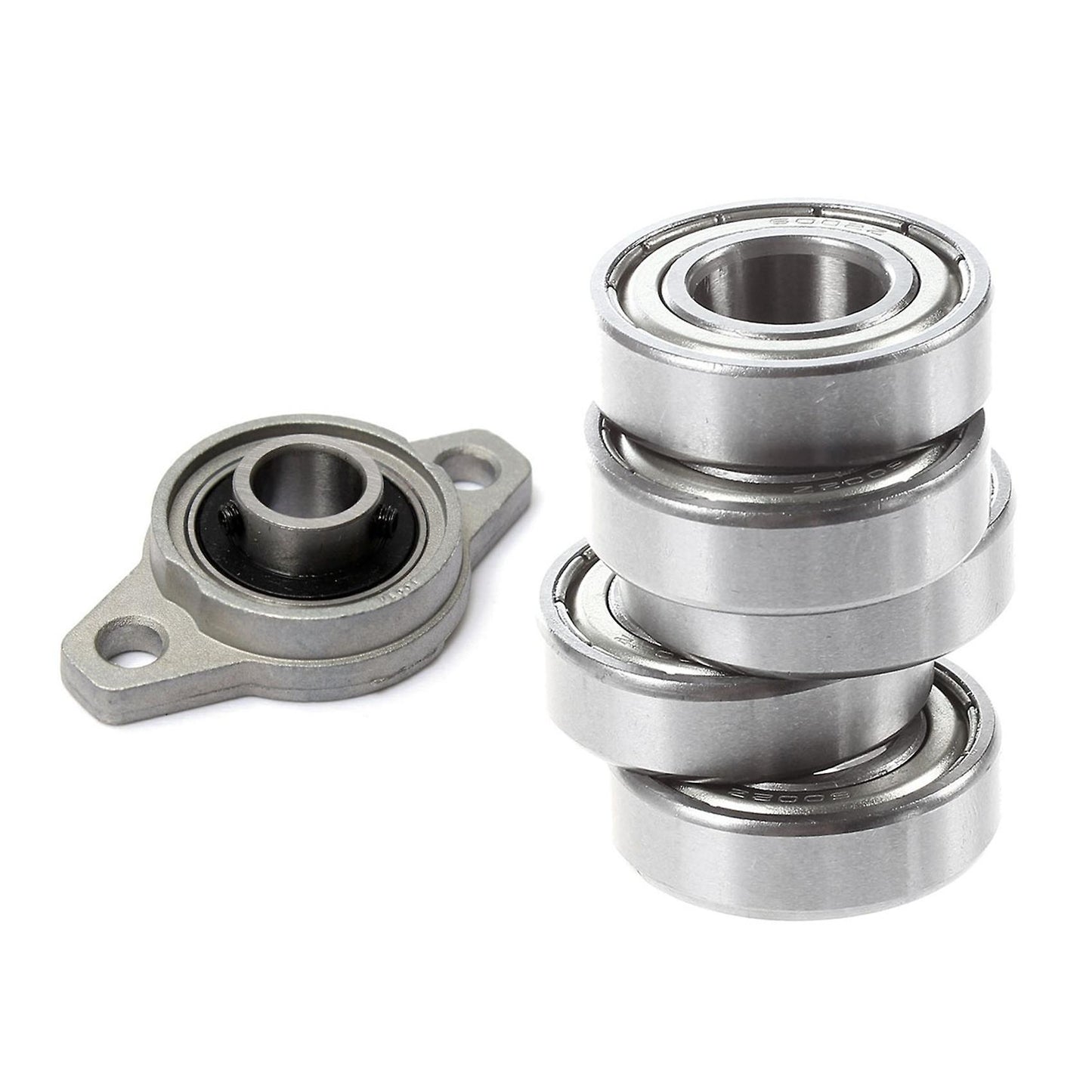 6002z 15 X 32 X 9 Mm Shielded Metal Ball Bearings 5 Pcs, Silver