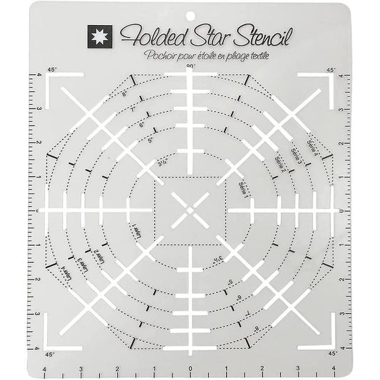 Folded Star Guide Stencil Sewing Quilting Template for Any Pattern