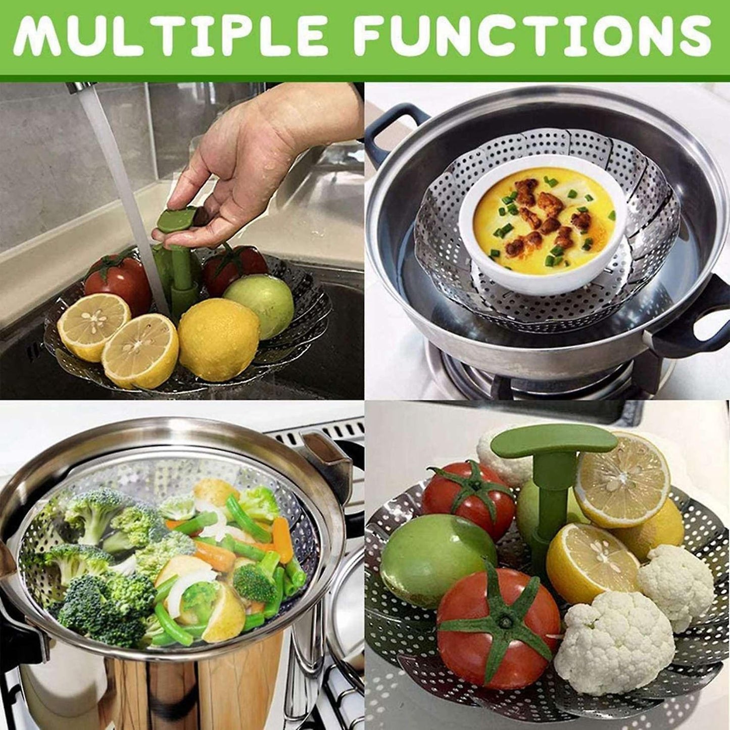 Vegetable Steamer Vegetable Steamer Insert with Extendable Handle