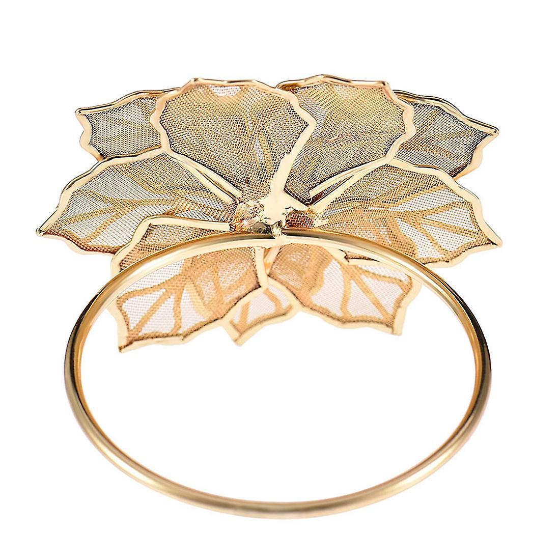 12pcs Alloy Flower Design Napkin Rings for Wedding Receptions
