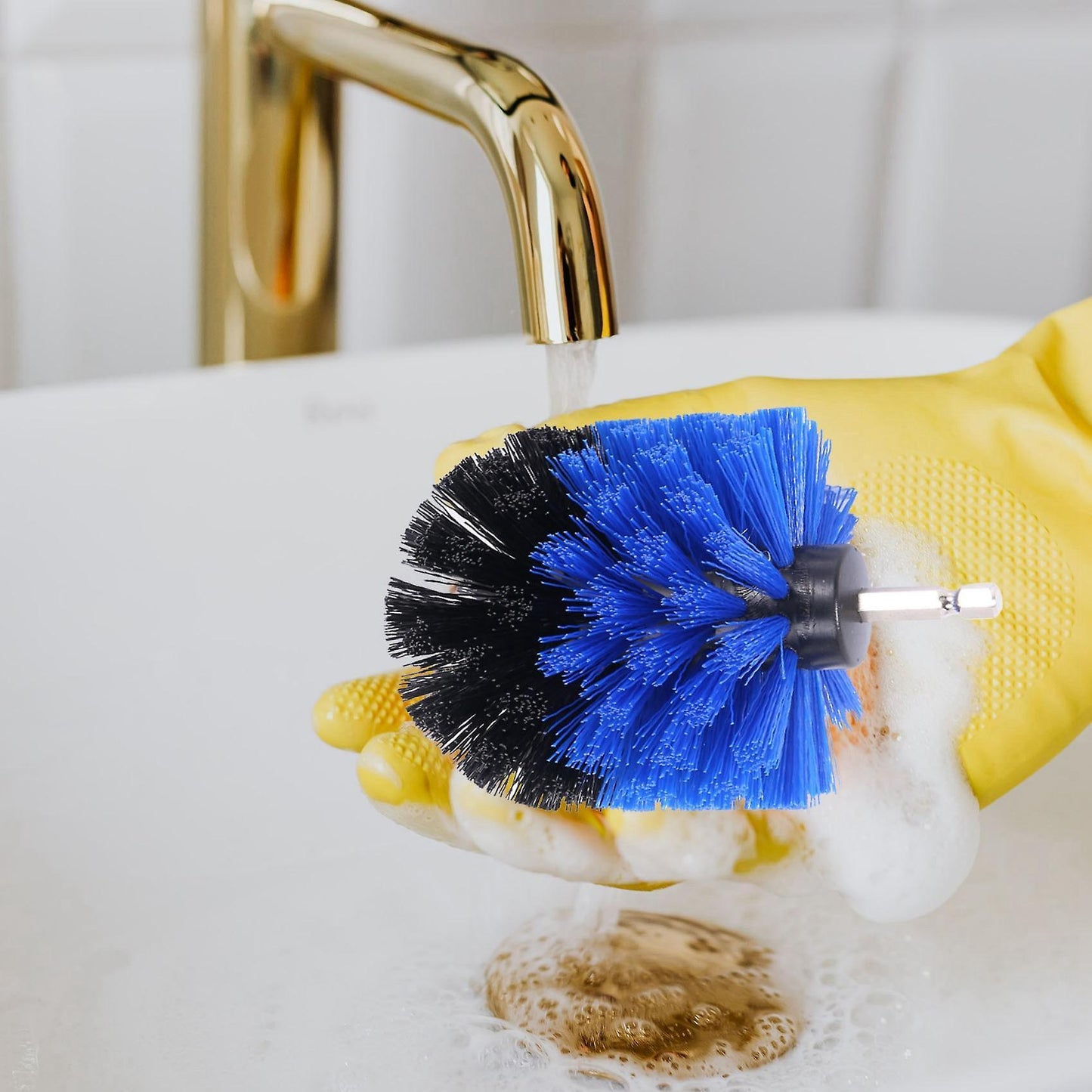 Drill Brush Power Scrubber Brush Extended Long Attachment Set Blue