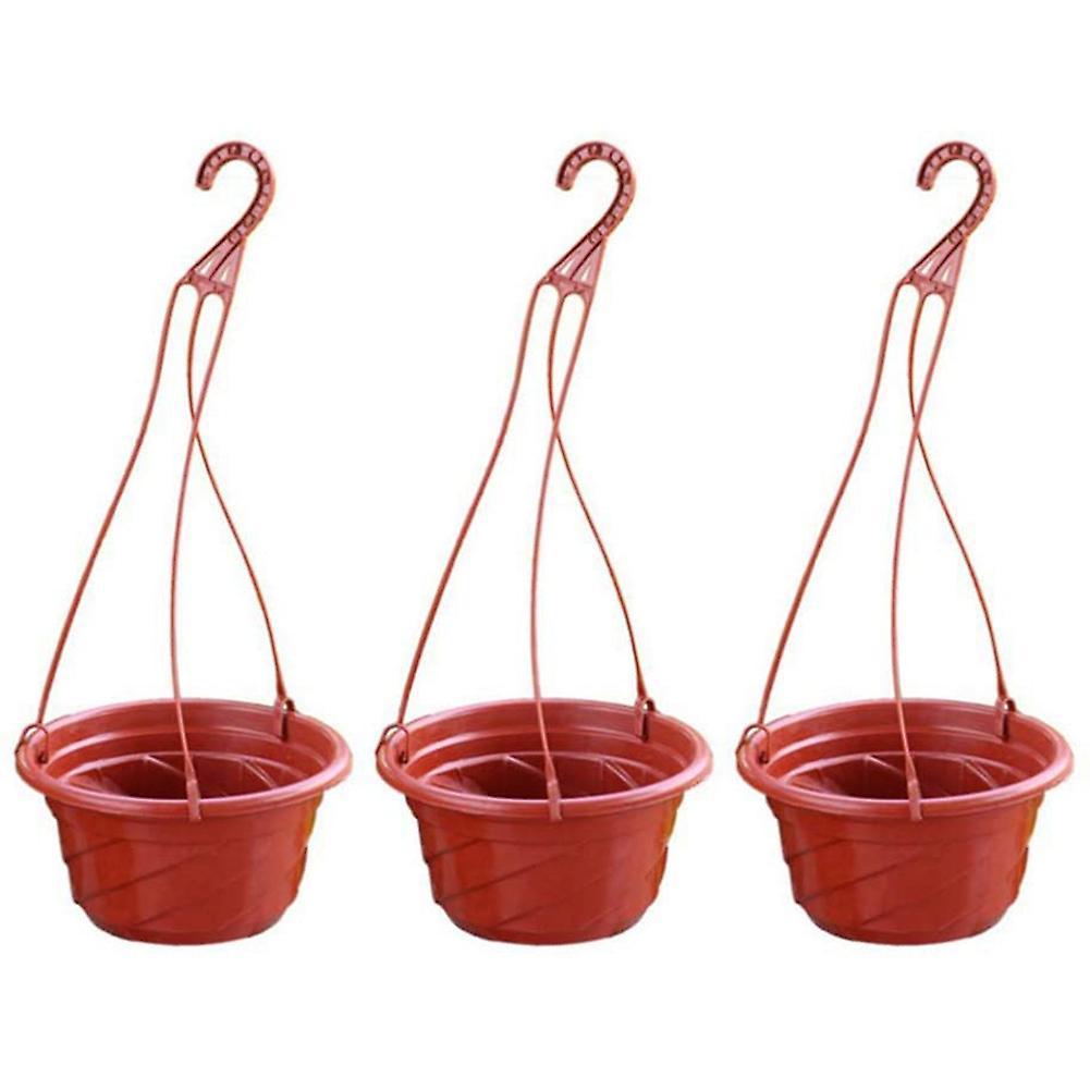 3pcs Hanging Pot Plant Potted Hanging Pot Balcony Plant Potted Red
