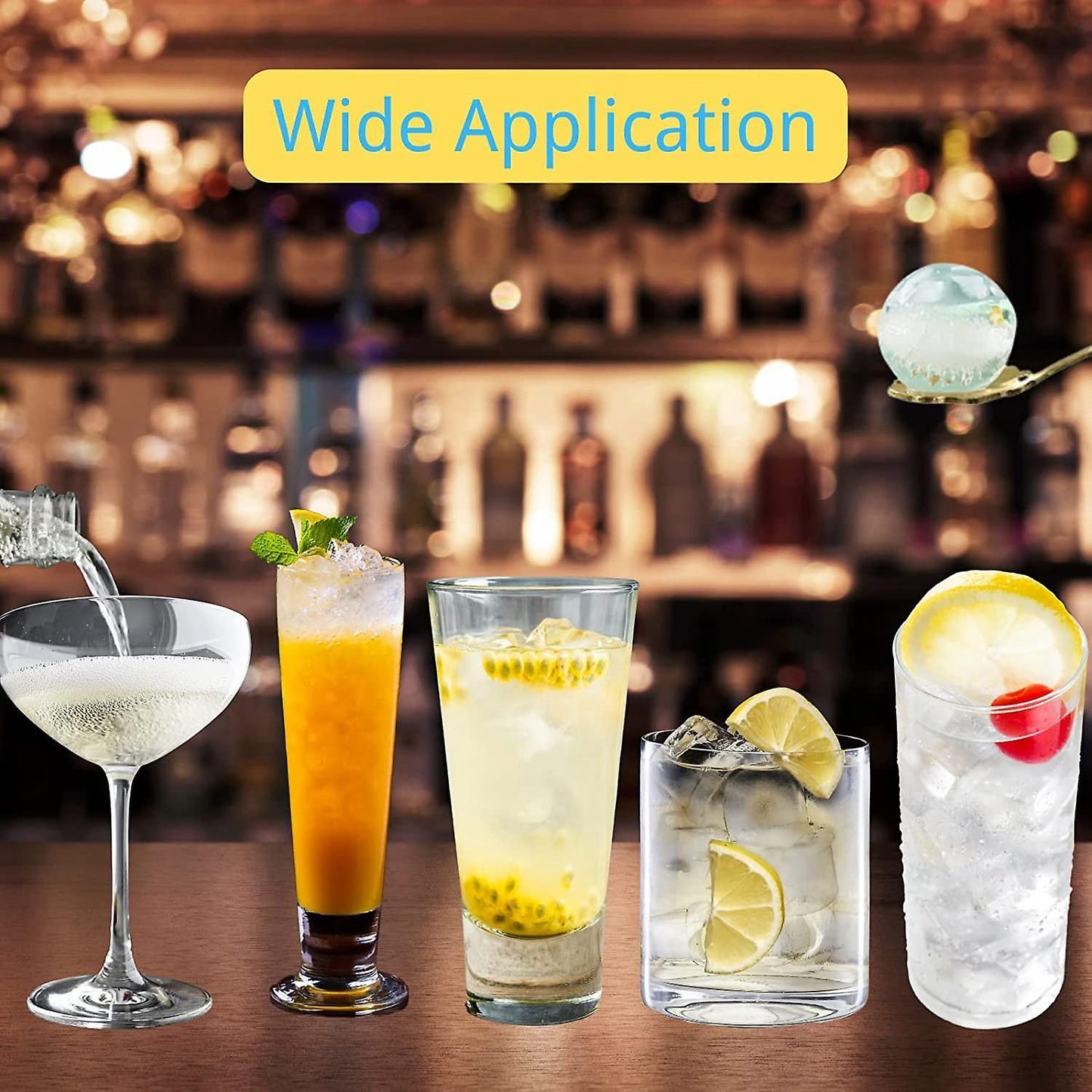 Mini Ball Ice Cube Mold with Lid -mold for Freezer Ice Cube Tray Blue