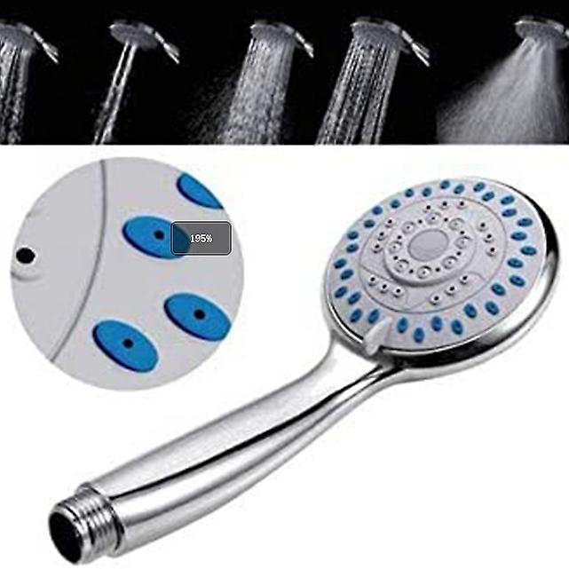 Handheld Hand Shower High Pressure G1/2 Shower Head 3 Patterns Silver