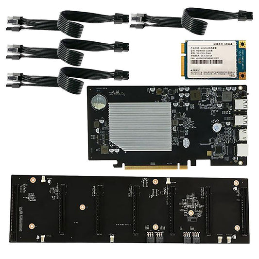 Eth-hsw2 Mining Motherboard with 128g Ssd+4x6pin to 8pin Power Cord