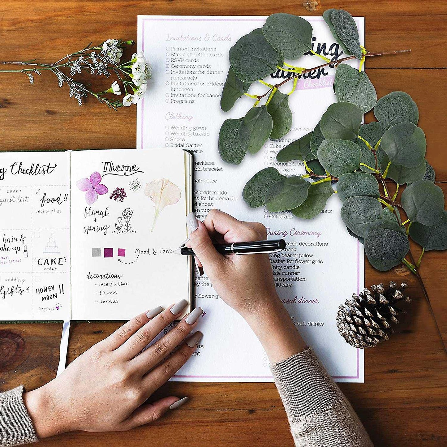 10 Pcs Fake Eucalyptus Leaves Stems Artificial Leaves for Home Decor