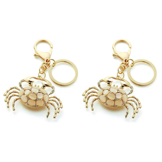 2pcs Animal Keyrings Crab Pendant Keychain Charm for Car School Bag