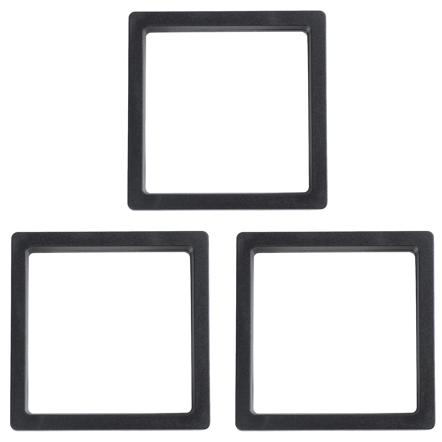 3x Square 3d Albums Floating Frame Display Case,9x9cm(with Base)